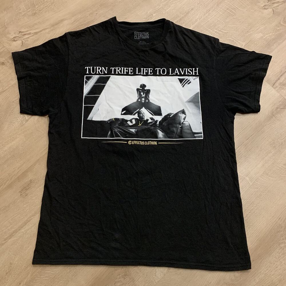Effectus Clothing Turn Trife Life To Lavish Nas Belly T-Shirt Mens Large L Black